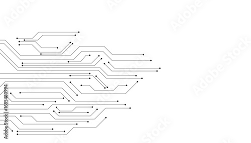  Electronic circuit on white background