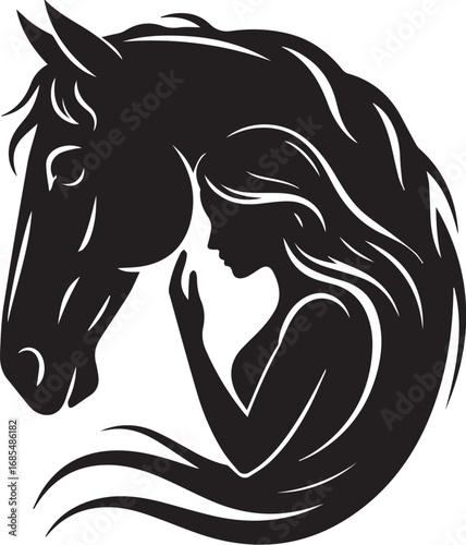 Girl with Horse Svg, Horse Lover PNG