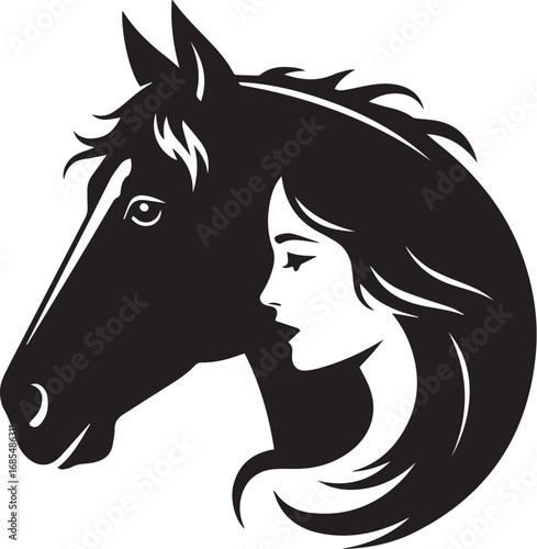Girl with Horse Svg, Horse Lover PNG