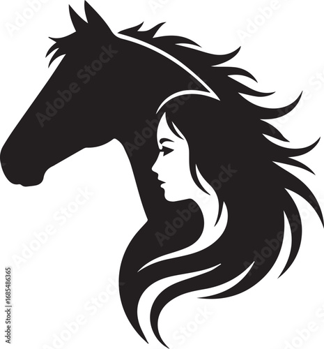 Girl with Horse Svg, Horse Lover PNG