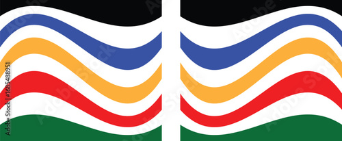 Colorful Abstract Design with Intertwined Wavy Lines.
