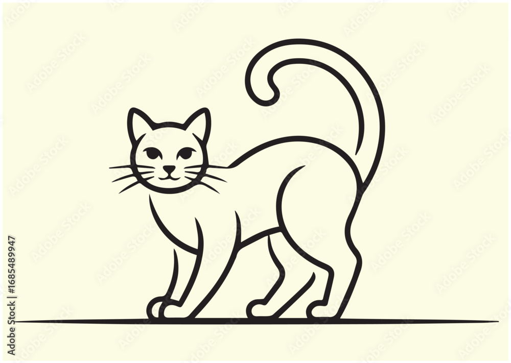 Obraz premium Cat Line art Vector design