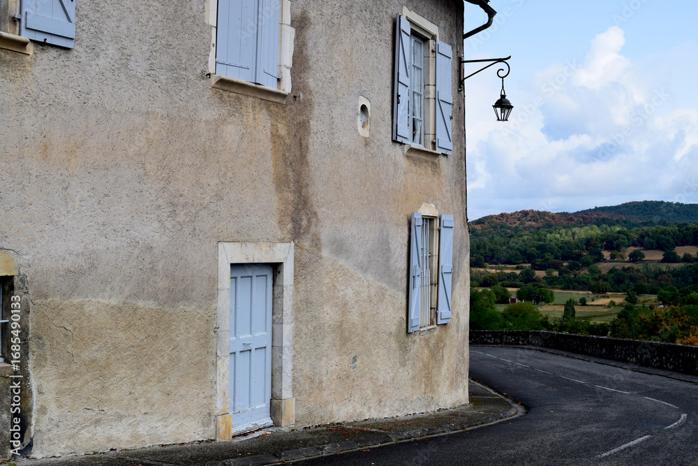 Fototapeta premium Old stone facades in typical French villages - South of France in August