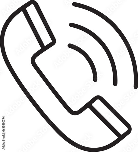 Ringing Telephone Receiver Icon - Incoming Call Symbol