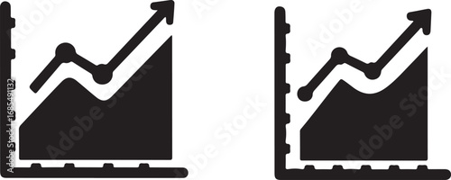 A simple, graphic image showing two identical line graphs.
