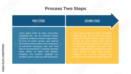 Business infographic template. Banner chart with two options, steps. Vector chart.