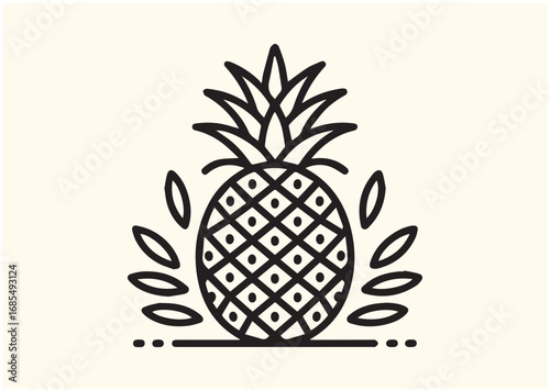 Pineapple Line art Vector design