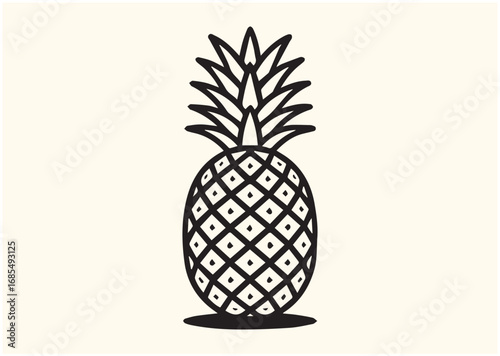 Pineapple Line art Vector design