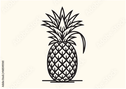 Pineapple Line art Vector design