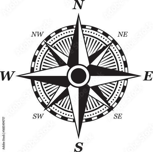 vector illustration of compass