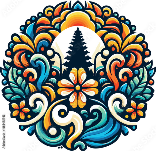 Bali indonesia logo vector white background .