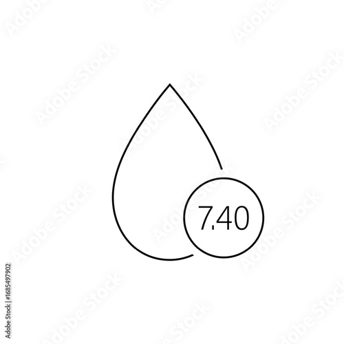 Ph blood icon. Human blood drop symbol. Medical Flat Vector illustration.