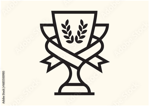 Trophy Line art Vector design