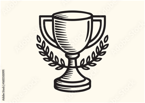 Trophy Line art Vector design