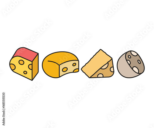 cheese icons set vector illustration