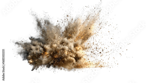 Exploding cloud of dust and debris