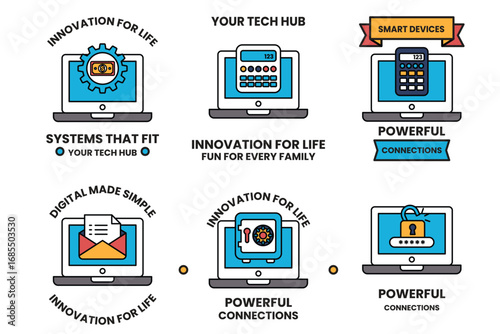 A set of six icons for smart devices
