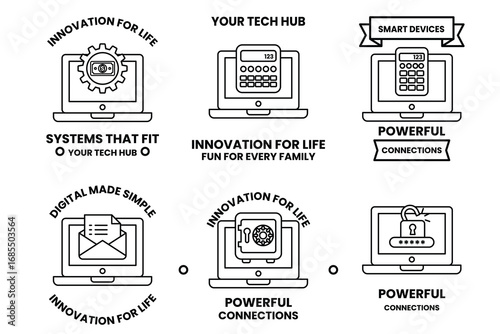 A set of six icons for smart devices