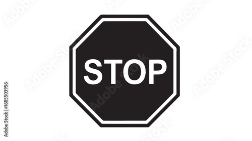 Bold red stop sign with white border and text
