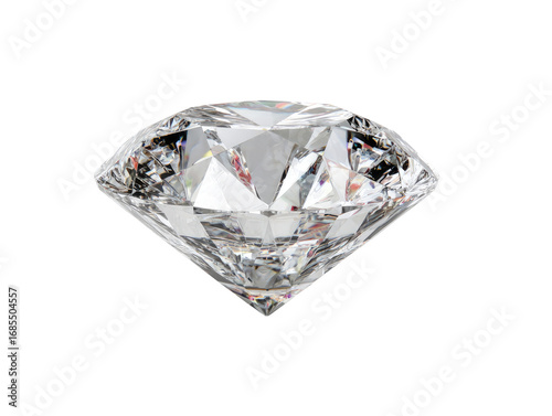 Close-up of a flawless, brilliant-cut diamond.  Its facets sparkle, reflecting light in a dazzling display against a pure black background.  