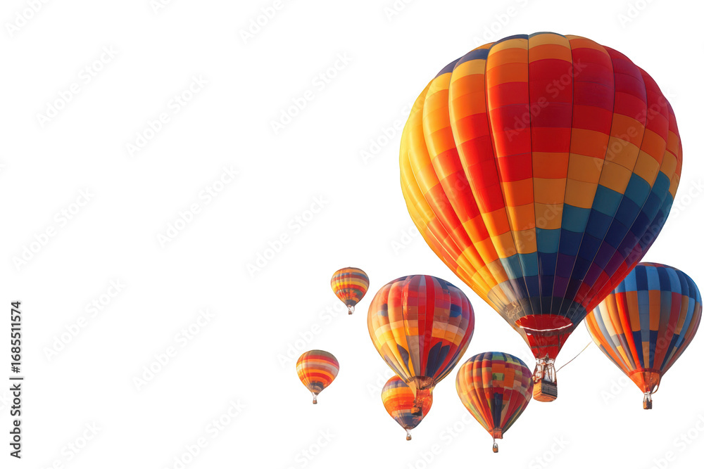 Fototapeta premium Colorful hot air balloons against black background (3)