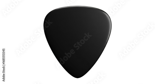 Guitar Pick: A close-up of a sleek black guitar pick, showcasing its smooth surface and classic design, ready to bring music to life.