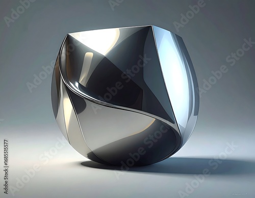 Modern Abstract Metallic Bowl.