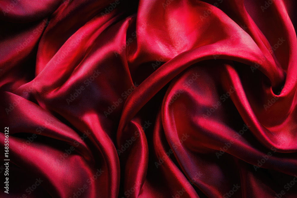 Obraz premium Deep crimson silk drapes in flowing folds (1)