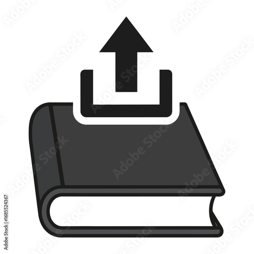 Digital Upload of Textbook: A contemporary design highlighting the concept of information transfer, with an illustrated book conveying the idea of electronic file upload. 