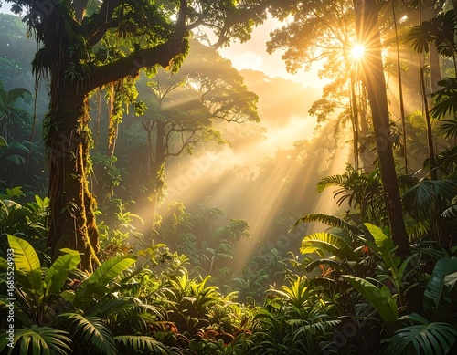 Sunlight Drenched Rainforest Canopy.