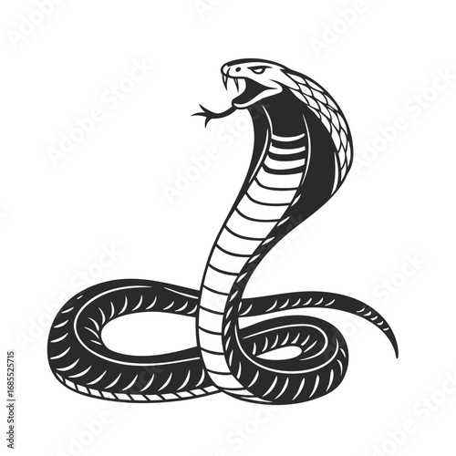 Cobra Silhouette A Striking Black and White Illustration