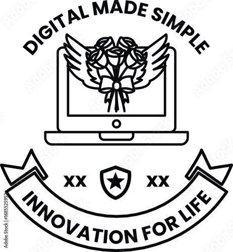 Digital made simple is the concept of this logo