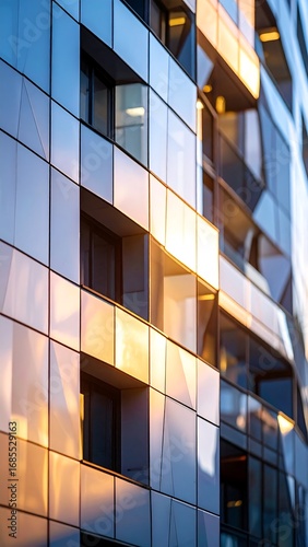 Modern Glass Facade of a Building.