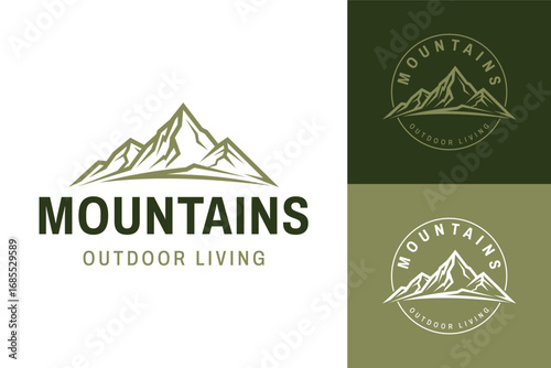 Minimalist Green Mountain Peak Logo for Modern Outdoor Brand