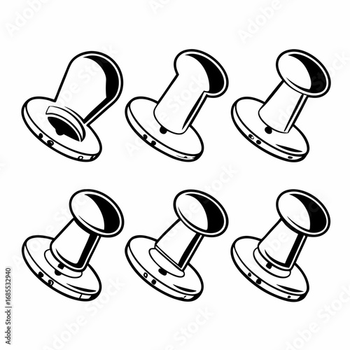Collection of push pins, essential office supplies for bulletin boards