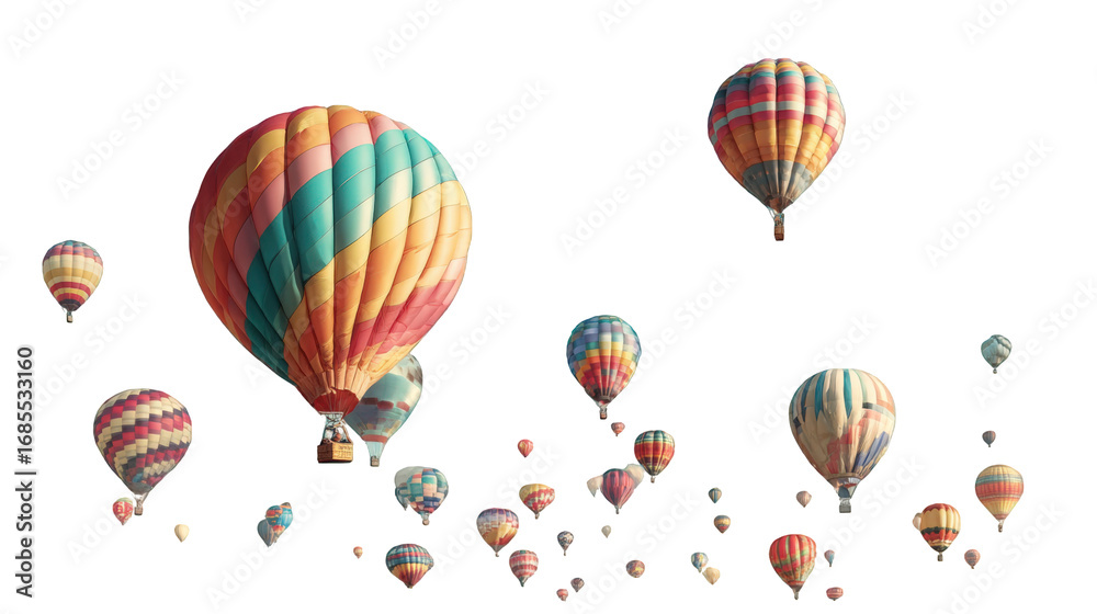 Obraz premium Colorful hot air balloons in a vibrant sky
