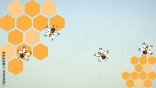Vector Hexagon bee hive design background
