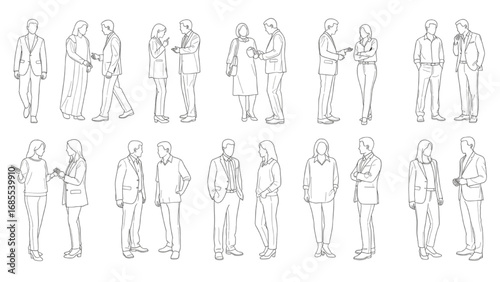 CAD People Outlines Vector | Standing, Walking, Talking Human Figures for Architectural and Landscape Design