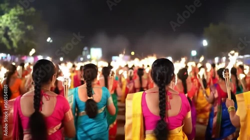 Indian crowd came alive as they danced to the beat of traditional music, while celebrating the joyous occasion of Diwali. Generative AI