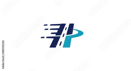 Free Download Abstract blue H and P letter logo with dynamic speed lines, modern graphic design concept. - GFXLoad