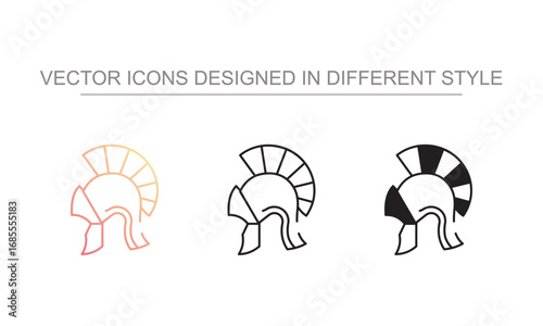 Roman Helmet icon design with white background stock illustration