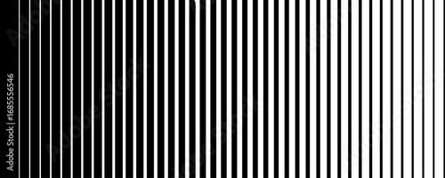 Abstract line fade pattern. Fading line halftone gradient texture. Black diagonal stripe gradation background. Thin to thick vanishing slanted pattern backdrop.