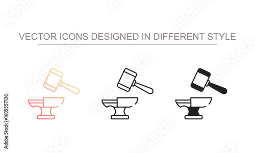 Anvil icon design with white background stock illustration