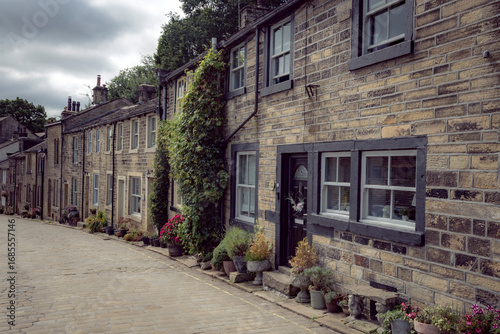 Yorkshire cobbled street in Haworth