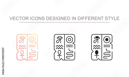 Hieroglyph Board icon design with white background stock illustration