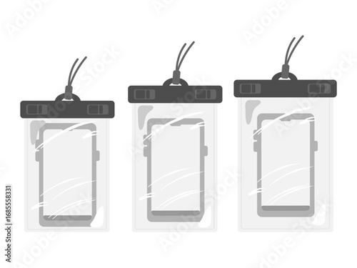 スマートフォン　防水ケース　イラストセット