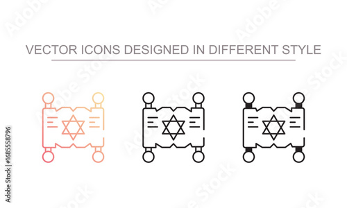 Torah icon design with white background stock illustration