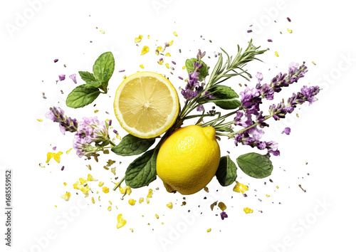 Fresh lemon and herbs
