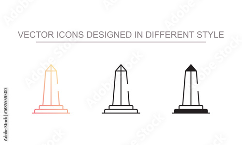 Obelisk icon design with white background stock illustration