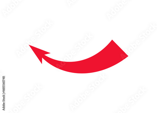 Bold red arrow with thick curves indicates motion and strategic paths, symbolizing dynamic action.